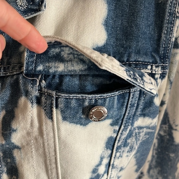🆕 Flying Angel Denim Jacket Tie-Dye Size Medium Blue/White - Picture 2 of 11